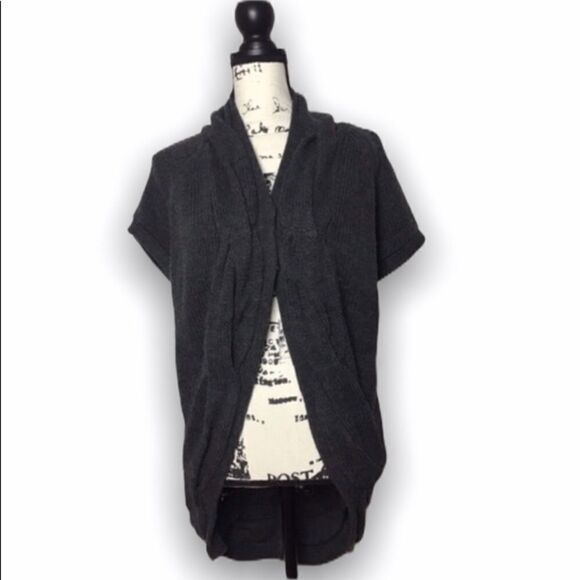 Isda & Co SZ L gray chunky short sleeve cardigan - Picture 1 of 4